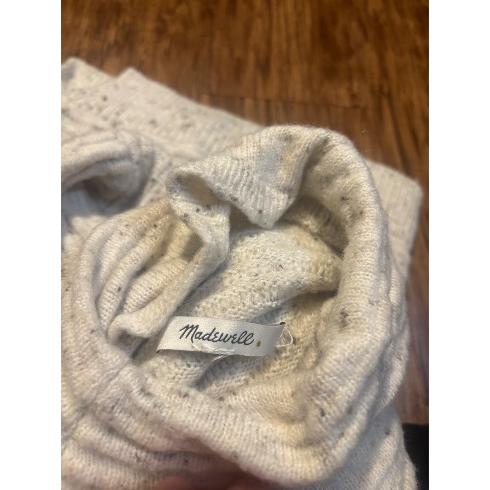 Madewell Textured Turtleneck Sweater‎ Speckled Knit Pullover Cream Womens - Picture 6 of 7